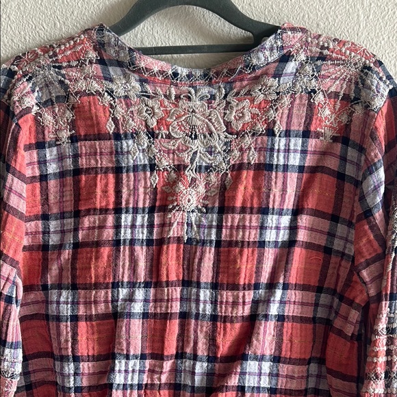 Johnny Was Red and Blue Embroidered Blouse - Picture 5 of 11